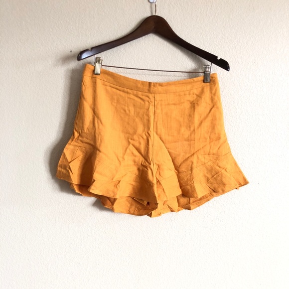 EBBY & I Jett | Ruffle Orange Linen Lux Shorts - Picture 4 of 5
